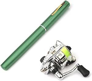 Lixada Pen Fishing Rod Reel Combo Set Premium Mini Pocket Collapsible Fishing Pole Kit Telescopic Fishing Rod + Spinning Reel Combo Kit