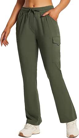 BALEAF Women's Hiking Pants Quick Dry Lightweight Water Resistant Elastic Waist Cargo Pants for All Seasons