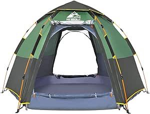 Hewolf Waterproof Instant Camping Tent - 2/3/4 Person Easy Quick Setup Dome Family Tents for Camping,Double Layer Flysheet Can be Used as Pop up Sun Shade