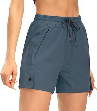AFITNE Women's 4" Hiking Shorts Quick Dry Lightweight Outdoor Shorts Travel Athletic Golf Shorts with Pockets Water Resistant