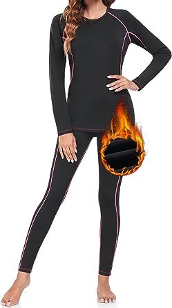 SIMIYA Thermal Underwear for Women Winter Warm Base Layer Long Johns Cold Weather Fleece Lined Skiing Hiking Running