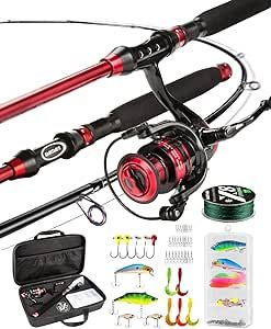 Ghosthorn Fishing Rod and Reel Combo, Telescopic Fishing Pole Kit for Men Collapsible Portable Fishing Gear Starter Compact Travel Pole with Carrier Bag for Freshwater Saltwater Fishing Gifts for Men Women