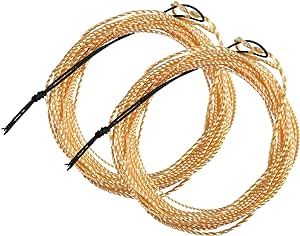 Goture Tenkara Line 2 PCS Fishing Tapered Float Polyester Line Furled Braided Tippet Ring Fly Line 12ft/3.6m Lengths 3 Colors with Yellow&Black/Gold/Orange&Black