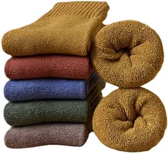 Keuien Womens Wool Socks, 5 Pairs Thick Winter Warm Socks, Soft Thermal Socks Gifts for Women