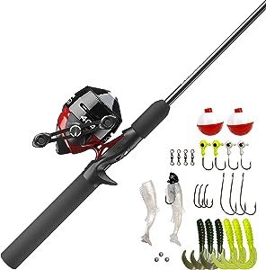 Zebco 404 Spincast Reel and 2-Piece Fishing Rod Combo, Durable Fiberglass Rod with EVA Handle, QuickSet Anti-Reverse Reel with Built-In Bite Alert, Pre-Spooled