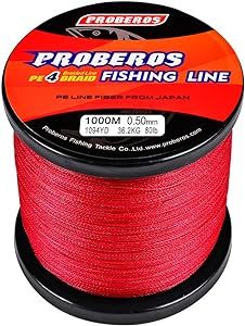 BAIKALBASS Braided Fishing Line 4 Strands Stronger Multifilament PE Braid Wire for Saltwater 6LB-100LB 110yards 328yards 547yards Super Strong Superline